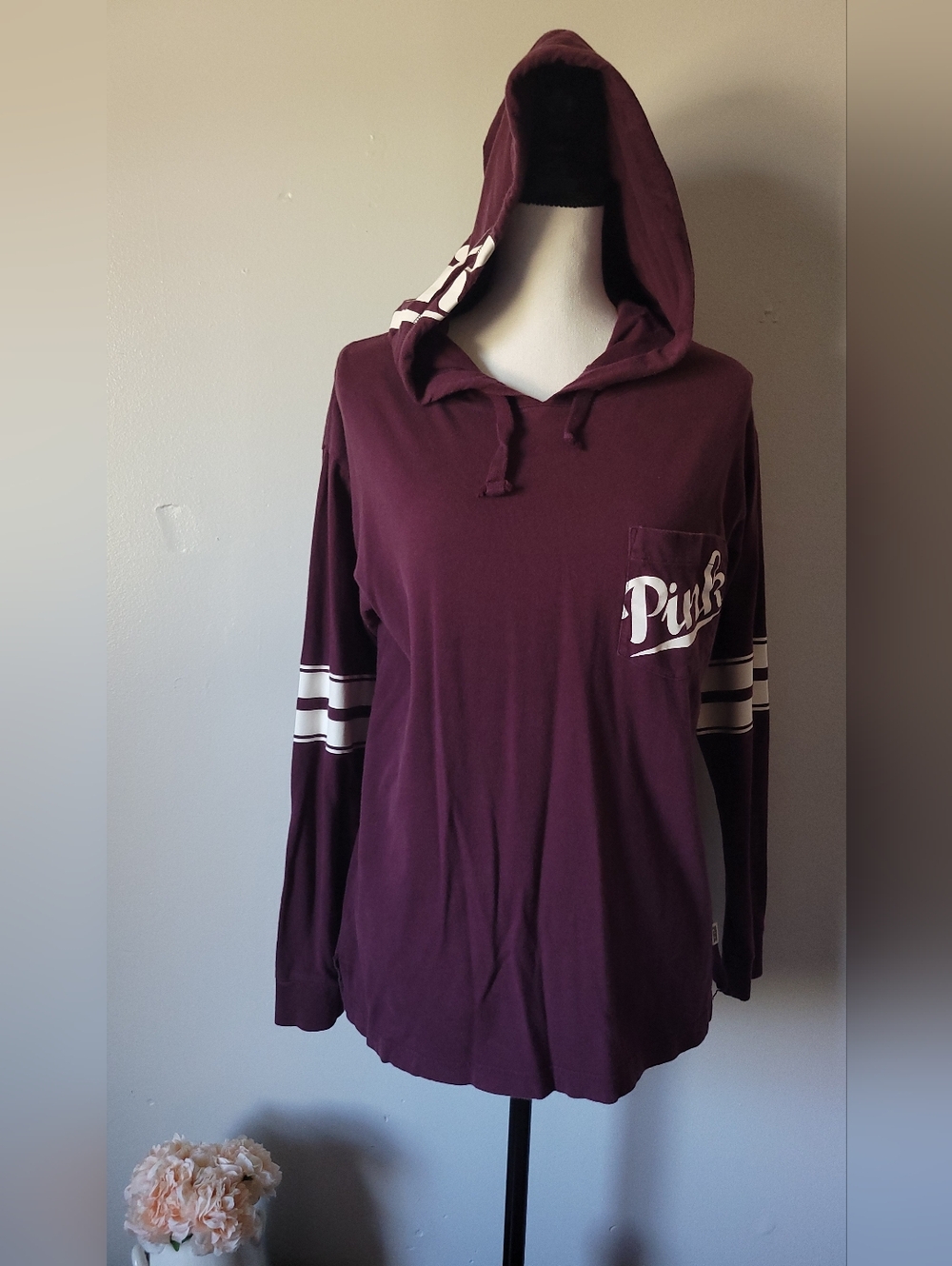 PINK Victoria Secret Hooded Long Sleeve Tee